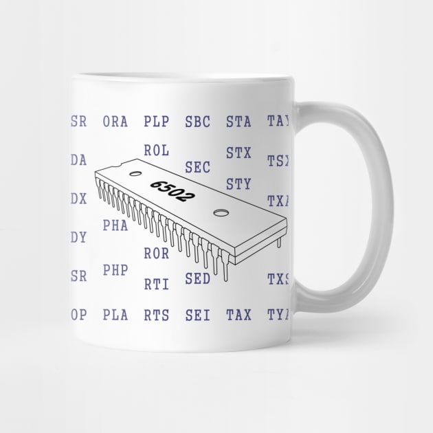 Programmer's Mug - 6502 Microprocessor Chip - Micro Memories by Starchip Designs